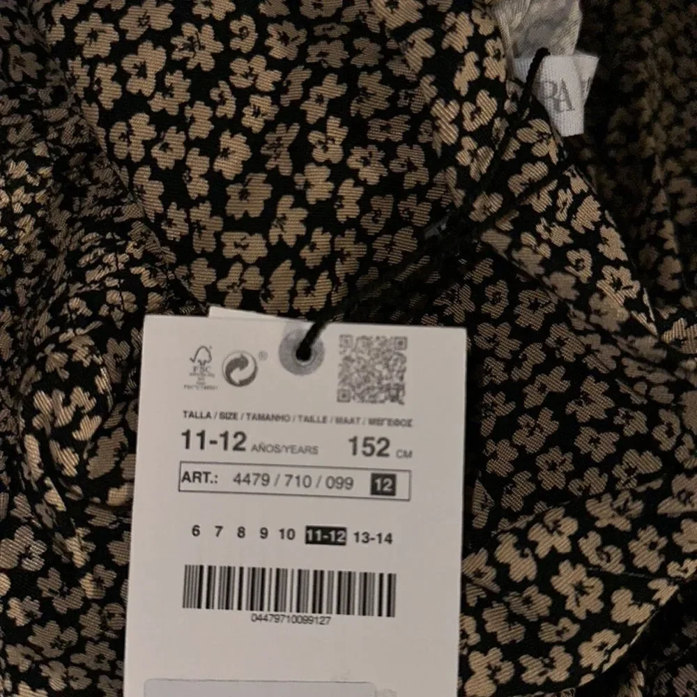 ZARA Kids | Camel | PLEATED FLORAL DRESS